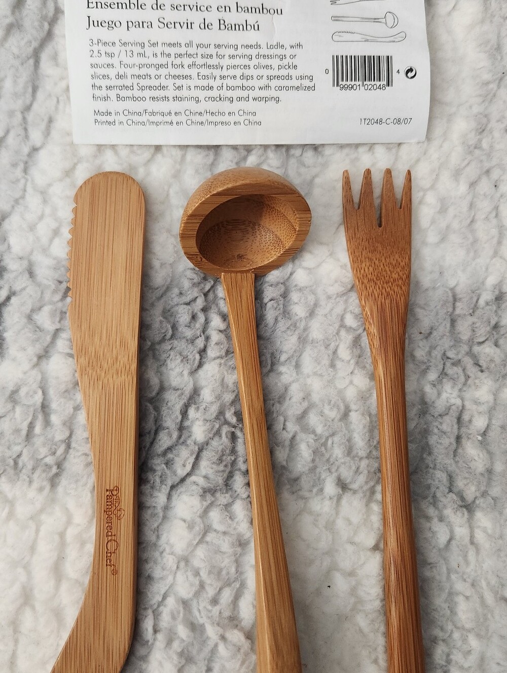 Pampered Chef Bamboo Serving Set